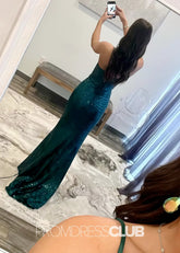 Lucy |Long Dark Green Prom Dresses Near Me With Mermaid Spaghetti Straps Sequin - Price #price_variant_lowest# - Dark Green - PromDressClub